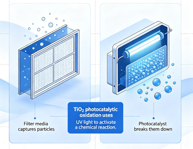 Photocatalyst Purifier Tech TiO₂ Coating for Chemical Breakdown
